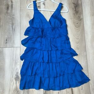 J. Crew Women’s Zadie Silk Layered Tiered Dress Blue Size 10 NEW
